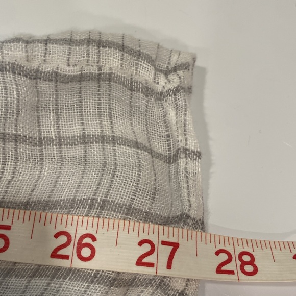 Eileen Fisher White Linen Popover Tunic with Gray Stripes and  3/4 Sleeves - Picture 11 of 11